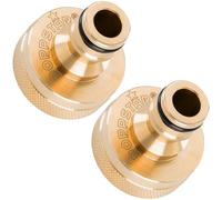Poppstar Conector de grifo con rosca interior 1" (30 mm) y acoplamiento rápido para manguera de jardín (compatible con sistema Gardena), 2 unidades