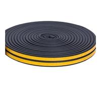 POQAX Burlete autoadhesivo tipo D en forma de P de 5 m/10 m, cinta de sellado de goma for ventanas en forma de I(Black,32.8FT*9MM*2MM)