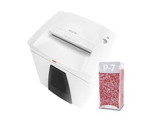 Por favor, traduzca al español: Destructor de papel HSM Securio B35 P7 1x5 de confeti incluido el aceite.