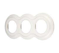 Porcelana Retro Curve - Marco de 3 enchufes (porcelana), color blanco