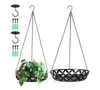 PORFOYO Macetero Colgante De Metal,2 Unidades Colgar Maceteros De Metal para Plantas con Gancho De Techo,Maceteros Colgantes,Cadena Suspendida,Macetas Colgantes para Plantas(25cm,31cm)