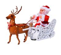Porgeel Figuras de Papá Noel Lindos Juguetes de Trineo de Papá Noel y Renos animatrónicos navideños con música y luz Twerking