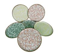 Porland Juego de platos de Porcelana para Postre - Juego Rodezya para 6 Personas - Juego completo y moderno