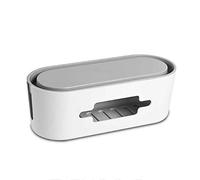 PORRASSO Caja para Cables Cajas Cables Caja Organizadora de Cables para Regletas Cargadores Adaptadores Alargadores y Otros Accesorios - 12.6 x 4.7 x 5.1 Inch Blanco