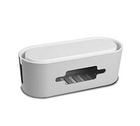 PORRASSO Caja para Cables Cajas Cables Caja Organizadora de Cables para Regletas Cargadores Adaptadores Alargadores y Otros Accesorios - 12.6 x 4.7 x 5.1 Inch Gris