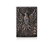 PORRASSO Cuaderno Impermeable Diario de Viaje Retro Bloc Notas Alivio PU Clásico Recargable Journal A5 Tapa Dura Páginas en Blanco 100 Hojas 21.5x14.5cm Plata
