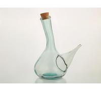 Porrón de Vidrio 750 ml - Fabricado en España - Cristal Artesanal Tradicional con Tapón de Corcho - 24 cm