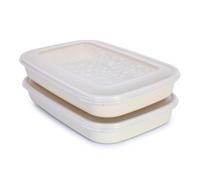 Porta Embutidos y Alimentos Sistema Classic, Conservación Optima de Lonchas y Quesos en Nevera (2CP Beige)