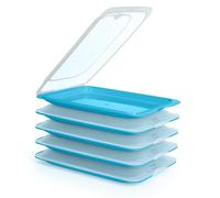 Porta Embutidos y Alimentos Sistema Fresh, Conservación Optima de Lonchas en Nevera (5X Azul)