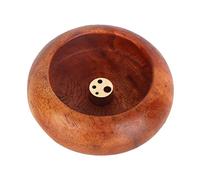 Porta-Incienso, Varilla para Quemar Incienso, Mini Varilla para Incienso, Quemador De Incienso con Cuenco De Madera,Porta-Incienso de Madera, Productos Budistas, Porta Incienso con Cuenco(Ébano)