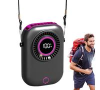 Portable Fan, Handheld Personal Cooler, 5 Speed Rechargeable Device, Ambient Light Feature, Digital Display Screen, Ideal for Camping, Gym, School, Festival, 4.88x3.74x1.65 Inches