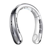 Portable Neck Fan, Rechargeable Cooling Device, Wearable Gadget with LED