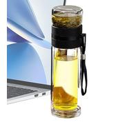Portable Tea Infuser Bottle, Leakproof Tea Flood Cup, Glass Tea Infuser with Stainless Steel Filter for Travel, Outdoor, Home, and Studio Use, Ideal for Fruit Infusions and Tea Lovers Accessories