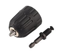 Portabrocas 3/8-24UNF con varilla de vástago - Abrazadera ajustable de 0,8-10 mm Clip de portabrocas sin llave con adaptador de varilla de vástago hexagonal de 1/4''