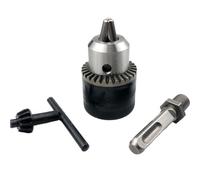 Portabrocas autoajustable Mandril de cambio rápido con rosca 1/2"-20UNF, rango sujeción 1,5-13 mm, convertidor mandril llave, adaptador cuadrado (1 pieza)