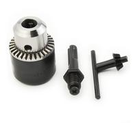 Portabrocas de 1,5 - 13 mm con rosca de 1/2 pulgadas-20 UNF para taladro de percusión, incluye llave y adaptador de vástago SDS Plus, de acero de alto rendimiento, mandril de corona dentada precisa