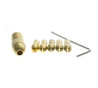 Portabrocas de latón 1 Juego de Micro taladro latón, herramienta broca autoajustable, adaptador mandril, sin llave liberación rápida, adaptación 2-5mm(7pcs 2.3mm)