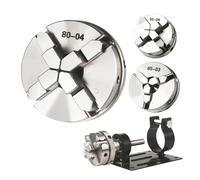 Portabrocas de torno de madera autocentrante de 3 mordazas de alta precisión - Portabrocas de desplazamiento manual for carpintería y accesorios(80mm 4jaw)