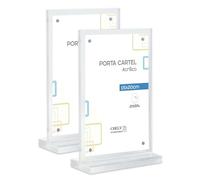 Portacartel Metacrilato A5 15x20cm Vertical Pack 2 Imán Neodimio Ultra Transparente Diseño Elegante Carteles Promocionales Cartas Menú Fotos Oficinas Comercios Mostradores