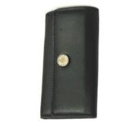 Portachiavi negro de cuero, 7x10 cm (pack de 3)