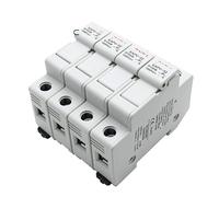 Portafusibles solar fotovoltaico de CC con luz indicadora for riel DIN EAPV-32-1/2/3/4P Adecuado for fotovoltaicos 10 * 38 mm(Eapv-32-4p,15A)