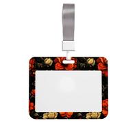 Portaidentificaciones de plástico duro para tarjetas de identificación y placas de nombre, en color naranja oscuro/beige