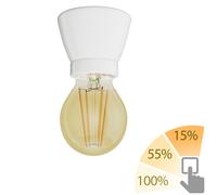 Portalámpara de porcelana E27 MINZ redondo blanco incl. lámpara dorada máx.