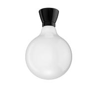 Portalámpara de porcelana E27 MINZ redondo negro incl. lámpara E27 (blanco