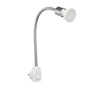 ledscom.de Lámpara de casquillo LESCH Lámpara de lectura Cuello de cisne, interruptor, cromo incl. Lámpara LED GU10 6,74W 630lm 100° blanco