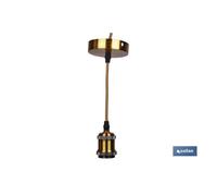 Portalamparas (cable+rosetón) oro e27 100x10cm
