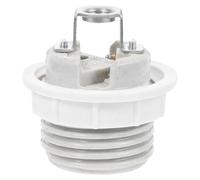 Portalámparas Cerámico E27 de Porcelana con Anillo Roscado Blanco | Instalación Segura de Bombilla, Interfaz Estándar E27, Uso Interior en Techo y Apliques, Cuerpo Blanco