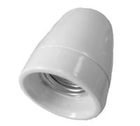 Portalámparas cerámico vintage blanco E27, ideal para decoración, iluminación ambiental y estilo retro en hogares y locales.