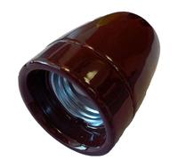 Portalámparas cerámico vintage E27 marrón, compatible con bombillas E27, ideal para decoración y ambientación en hogares y comercios.