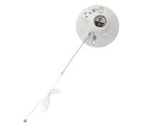 Portalámparas de Cerámica E27 con Cadena y Toma Auxiliar Blanco | Diseño Plano de 4 Pulgadas y Media, Instalación Sencilla, para Techo, Comedor y Armario