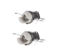 Portalámparas R7S para halógenos/LED de esteatita y metal 220 V 6 A hilos largos 25 cm con tuerca de fijación, par de 2 unidades
