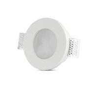 Portalámparas V-TAC empotrable de yeso con cristal esmerilado para LED GU10 VT-801RD/SQ - SKU 3692 redondo