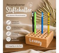 Portalápices de madera personalizado con nombre | Schmatzepuffer – Sin personalización