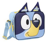 Portameriendas Escolar de Bluey - Color Azul - 23,5x19,5x10 cm - Fabricado en Poliéster y EVA - Mochila Pequeña 3D con Cierre de Cremallera y Asa Regulable - Producto Original Diseñado en España