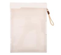 Portapapeles A4 de Plástico Blanco con Panel Transparente | Doble Capa, Panel de Borrado Seco y Abertura Lateral, con Cuerda para Colgar, para Aulas y Oficinas
