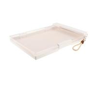 Portapapeles A4 Transparente de Plástico con Panel Borrable | Doble Capa Visible, Compartimento Lateral Amplio, Cuerda para Colgar, para Aulas y Oficinas