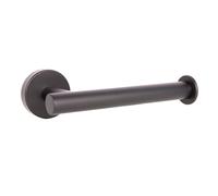 Portarrollos de Baño Negro Mate Gama Ribeira | Acero Inoxidable Premium | Diseño Redondo Abierto | Doble Uso (Portarrollos o Toallero de Mano) | Kit de Fijación Incluido | Medidas: 16,5 x 8 x 5 cm
