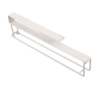 Portarrollos de Hierro sin Taladrar Cierre de Clip Blanco | Montaje Autoadhesivo en Pared Mueble, Diseño Fino, para Baño y Rollos Estándar