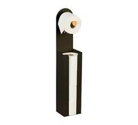 Portarrollos de Papel higiénico Relaxdays, Independiente, HxBxT: 66 x 12 x 11 cm, Hierro y bambú, Negro/Natural