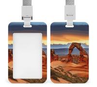 Portatarjetas de identificación con cordón de seguridad retráctil - Portatarjetas retráctil para el Parque Nacional Arches - Etiqueta vertical para tarjetas de identificación para enfermeras, maestros
