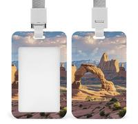 Portatarjetas de identificación con cordón de seguridad retráctil - Portatarjetas retráctil para el Parque Nacional Arches - Etiqueta vertical para tarjetas de identificación para enfermeras, maestros