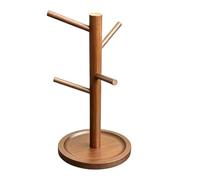 Portatazas organizador de almacenamiento decorativo de madera antideslizante y