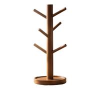 Portatazas organizador de almacenamiento decorativo de madera antideslizante y