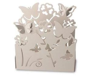 Portavasos con diseño de flores y mariposas, 16x8x16 cm (juego de 5 unidades)