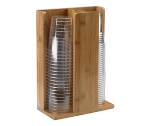 Portavasos De Bambú Natural 2 Columnas 21x11x30 Cm Leone - Buffet Hotel Bar