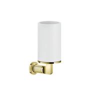 Portavasos Gessi Inciso para montaje en pared, con vaso fijo blanco mate, 58507246, Color: PVD de oro